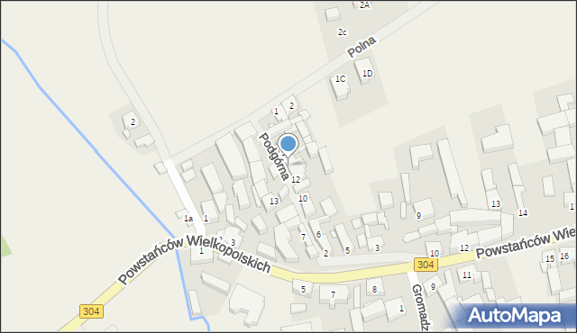 Nowe Kramsko, Podgórna, 14, mapa Nowe Kramsko