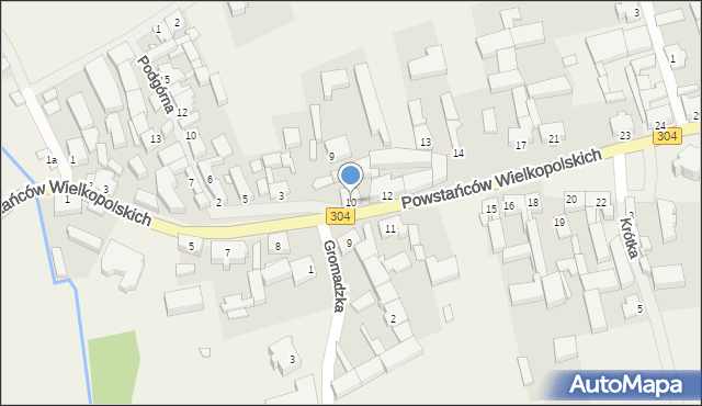 Nowe Kramsko, Powstańców Wielkopolskich, 10, mapa Nowe Kramsko