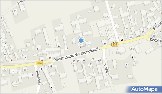 Nowe Kramsko, Powstańców Wielkopolskich, 17, mapa Nowe Kramsko