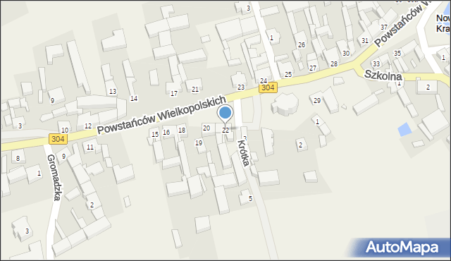 Nowe Kramsko, Powstańców Wielkopolskich, 22, mapa Nowe Kramsko