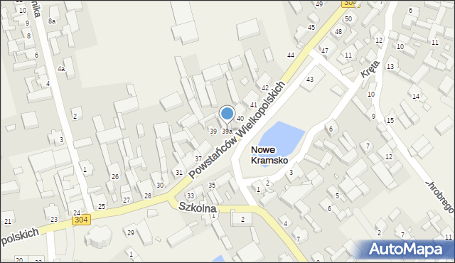 Nowe Kramsko, Powstańców Wielkopolskich, 39a, mapa Nowe Kramsko