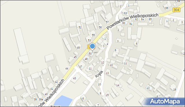 Nowe Kramsko, Powstańców Wielkopolskich, 51, mapa Nowe Kramsko