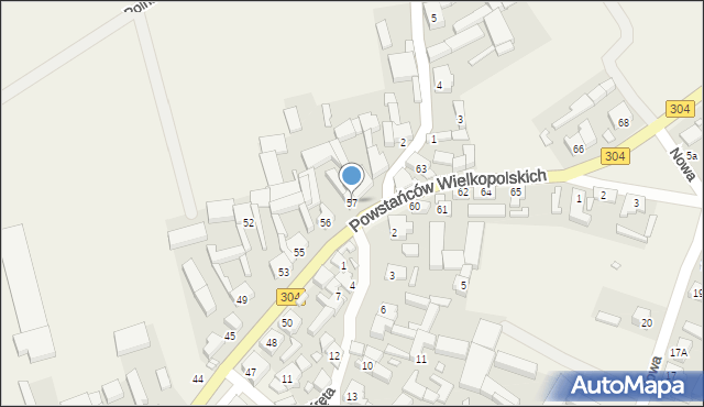 Nowe Kramsko, Powstańców Wielkopolskich, 57, mapa Nowe Kramsko
