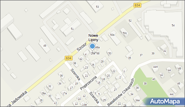 Nowe Lipiny, Poprzeczna, 29a, mapa Nowe Lipiny