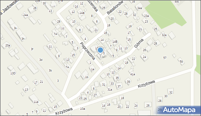 Nowe Lipiny, Poprzeczna, 2a, mapa Nowe Lipiny