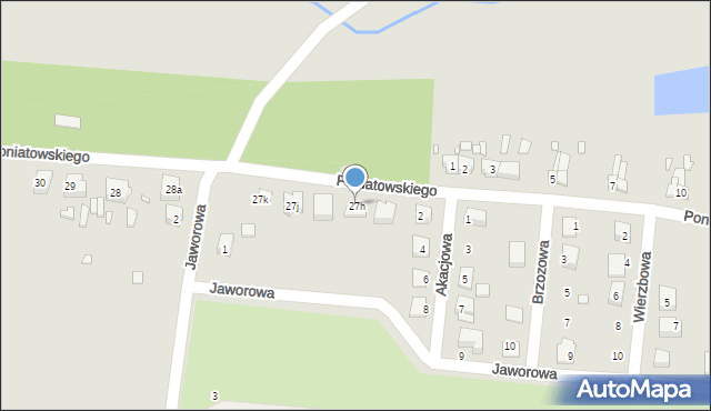 Nowe Miasteczko, Poniatowskiego, 27h, mapa Nowe Miasteczko