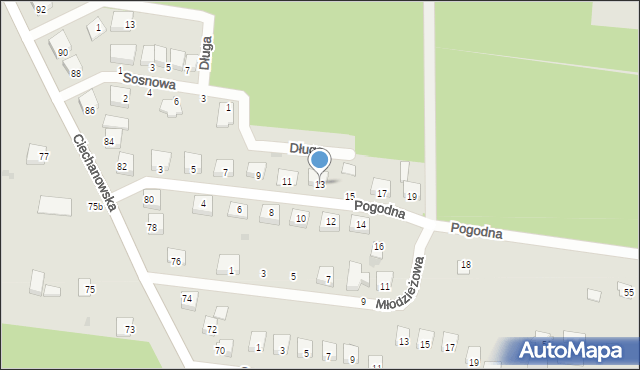 Nowe Miasto, Pogodna, 13, mapa Nowe Miasto