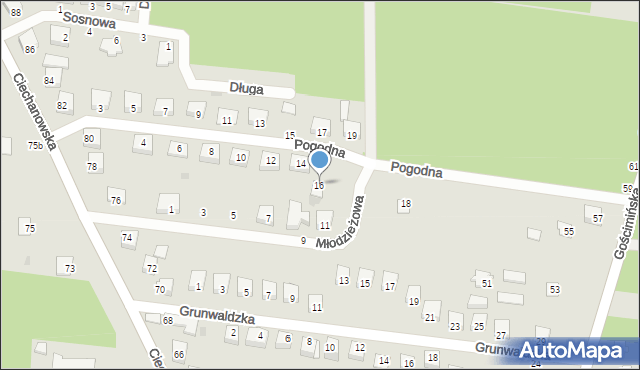 Nowe Miasto, Pogodna, 16, mapa Nowe Miasto