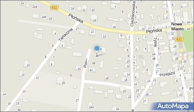 Nowe Miasto, Polna, 48, mapa Nowe Miasto