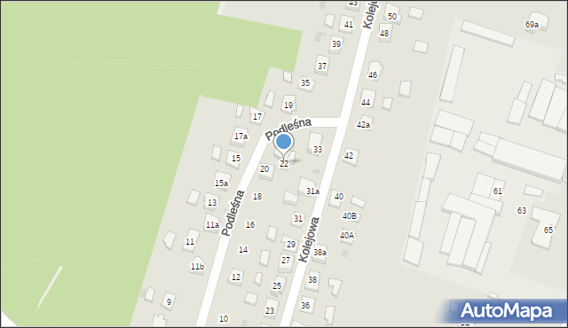 Nowe Miasto Lubawskie, Podleśna, 22, mapa Nowe Miasto Lubawskie