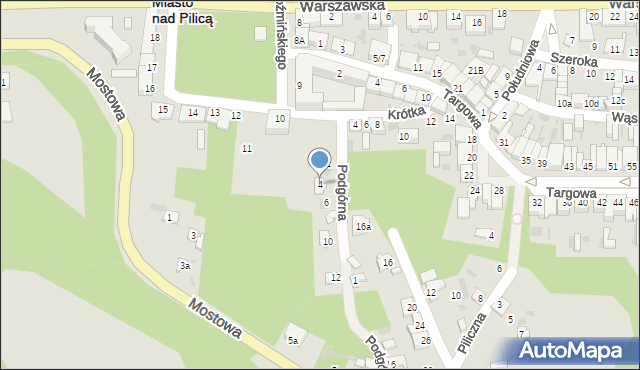 Nowe Miasto nad Pilicą, Podgórna, 4, mapa Nowe Miasto nad Pilicą