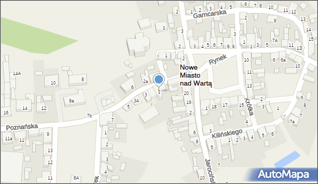 Nowe Miasto nad Wartą, Poznańska, 1, mapa Nowe Miasto nad Wartą