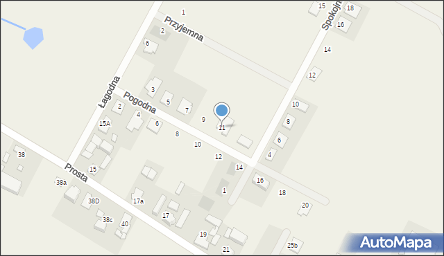 Nowe Oborzyska, Pogodna, 11, mapa Nowe Oborzyska