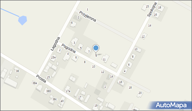 Nowe Oborzyska, Pogodna, 9, mapa Nowe Oborzyska