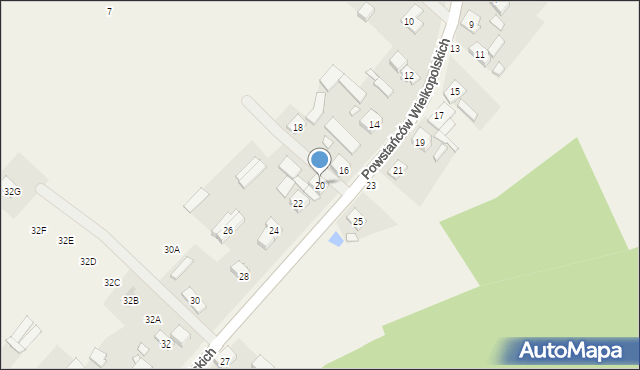 Nowinki, Powstańców Wielkopolskich, 20, mapa Nowinki