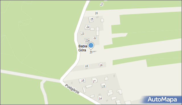 Nowiny, Podgórze, 20, mapa Nowiny