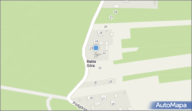 Nowiny, Podgórze, 22a, mapa Nowiny
