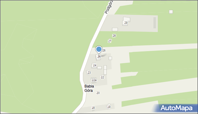 Nowiny, Podgórze, 25, mapa Nowiny