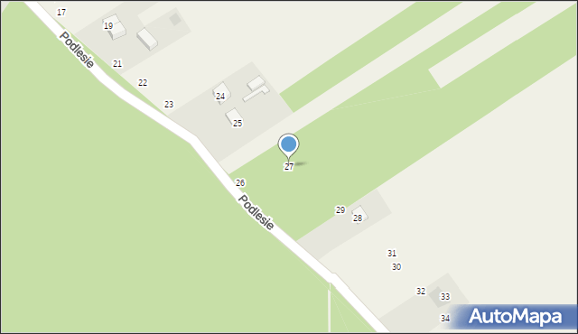 Nowiny, Podlesie, 27, mapa Nowiny