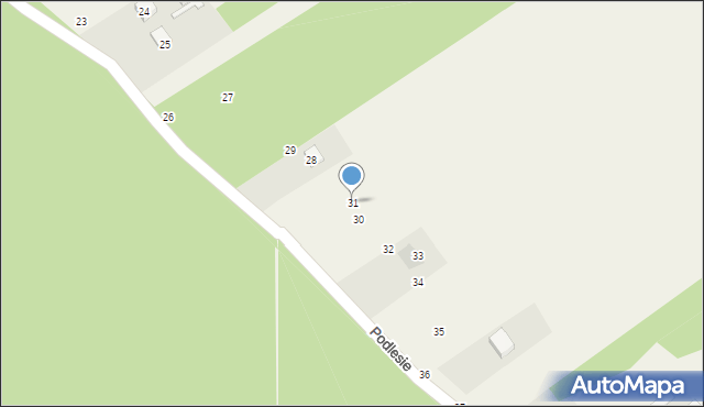 Nowiny, Podlesie, 31, mapa Nowiny