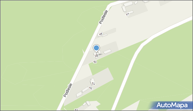 Nowiny, Podlesie, 49, mapa Nowiny