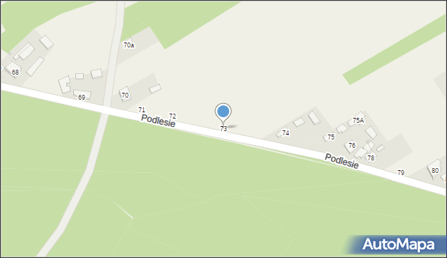 Nowiny, Podlesie, 73, mapa Nowiny