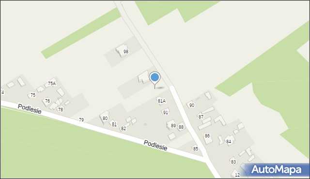 Nowiny, Podlesie, 80a, mapa Nowiny