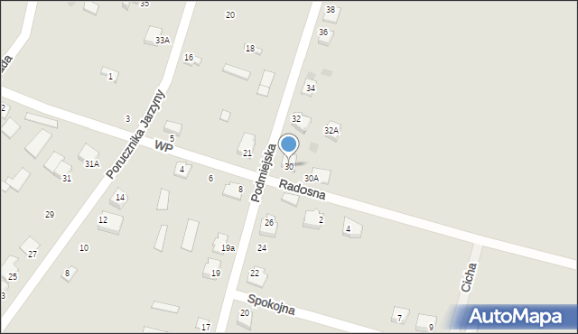 Nowogród, Podmiejska, 30, mapa Nowogród