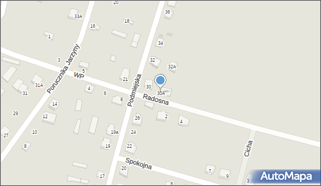 Nowogród, Podmiejska, 30A, mapa Nowogród