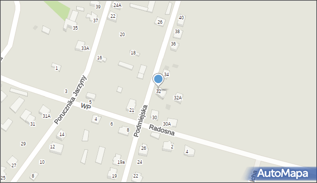 Nowogród, Podmiejska, 32, mapa Nowogród