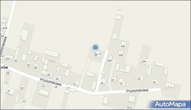 Nowy Dziekanów, Poziomkowa, 18, mapa Nowy Dziekanów