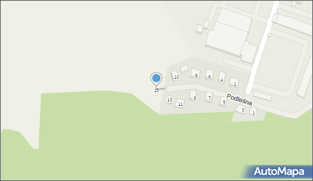 Nowy Konik, Podleśna, 15, mapa Nowy Konik