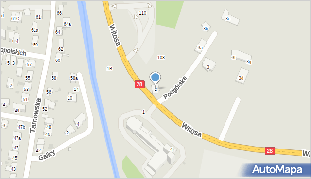 Nowy Sącz, Podgórska, 2, mapa Nowego Sącza
