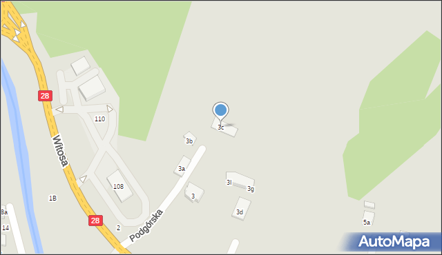 Nowy Sącz, Podgórska, 3c, mapa Nowego Sącza