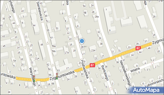 Nowy Sącz, Podhalańska, 15, mapa Nowego Sącza