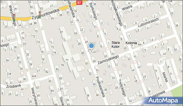 Nowy Sącz, Podhalańska, 27A, mapa Nowego Sącza