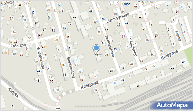 Nowy Sącz, Podhalańska, 38, mapa Nowego Sącza