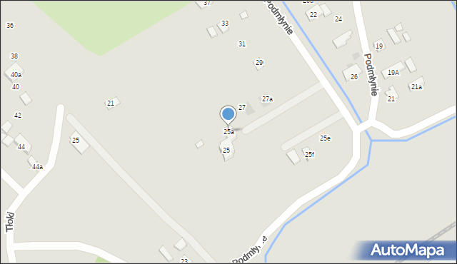 Nowy Sącz, Podmłynie, 25a, mapa Nowego Sącza