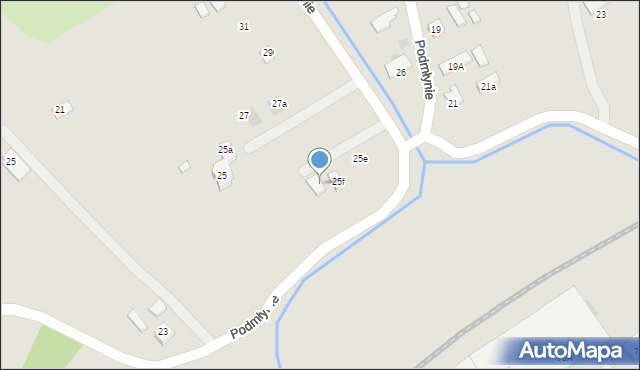 Nowy Sącz, Podmłynie, 25g, mapa Nowego Sącza