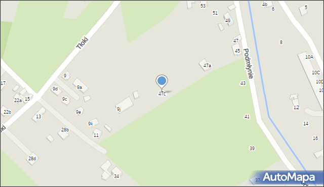 Nowy Sącz, Podmłynie, 47c, mapa Nowego Sącza