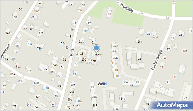 Nowy Sącz, Pola Wincentego, 23C, mapa Nowego Sącza