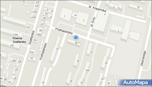 Nowy Targ, Podhalańska, 12, mapa Nowego Targu