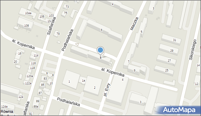 Nowy Targ, Podhalańska, 8, mapa Nowego Targu