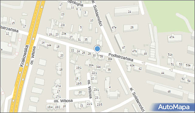 Nowy Targ, Podtatrzańska, 32, mapa Nowego Targu