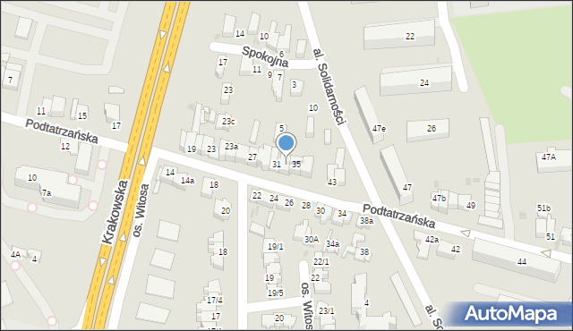 Nowy Targ, Podtatrzańska, 33, mapa Nowego Targu