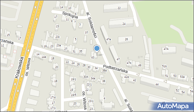 Nowy Targ, Podtatrzańska, 45, mapa Nowego Targu