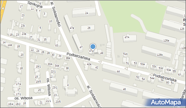 Nowy Targ, Podtatrzańska, 47c, mapa Nowego Targu