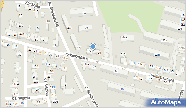 Nowy Targ, Podtatrzańska, 49A, mapa Nowego Targu