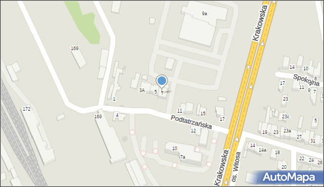 Nowy Targ, Podtatrzańska, 7, mapa Nowego Targu