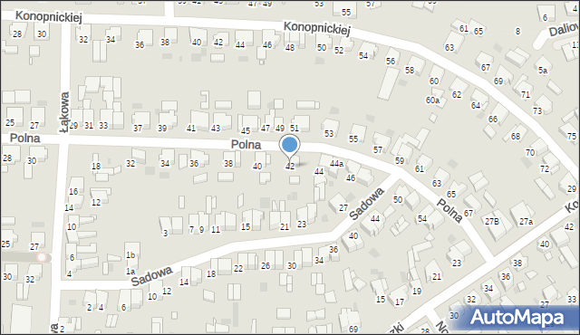 Nowy Tomyśl, Polna, 42, mapa Nowy Tomyśl